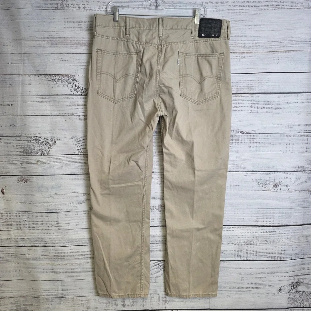 Levis 514 Jeans Mens 38x30 Beige‎ Medium Wash Straight Fit Mid Rise Cotton